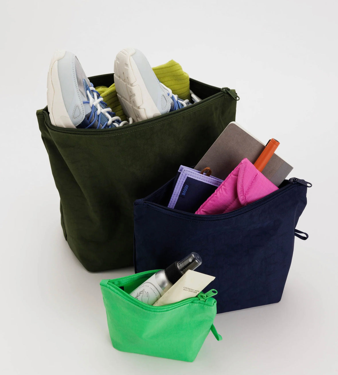 Baggu Go Pouch Set – Recycled Nylon Packing Cubes