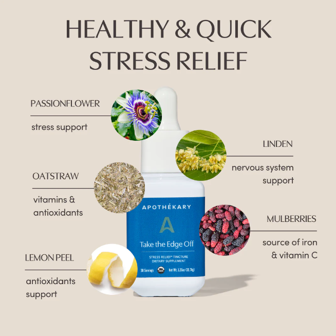 Apothekary Take the Edge Off® Herbal Tincture | Non-Alcoholic White Wine Alternative