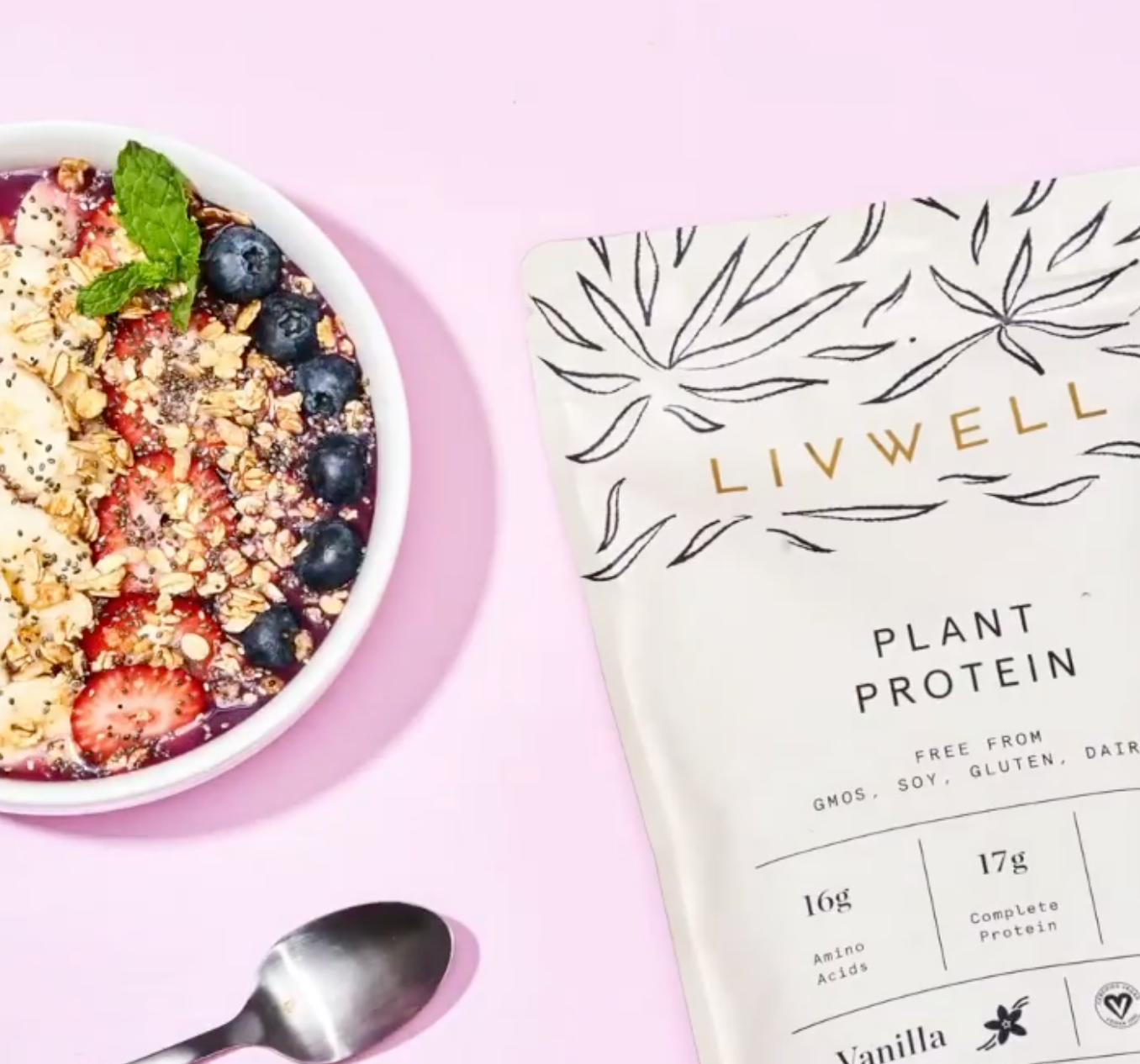 LivWell Vanilla Bean Protein Blend – Plant-Based Smooth + Clean