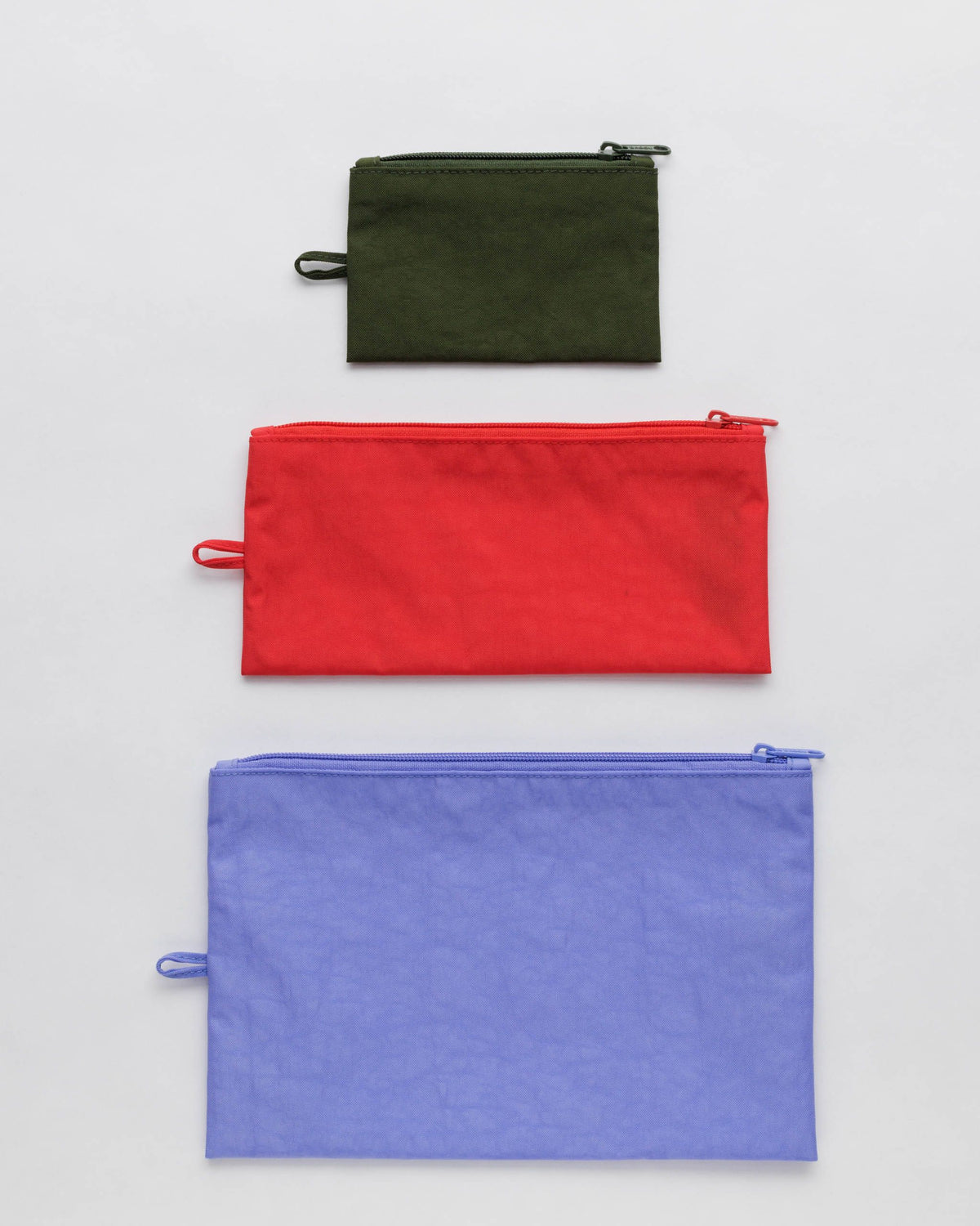 Baggu Flat Pouch Set – 3 Recycled Nylon Pouches for Everyday Organization