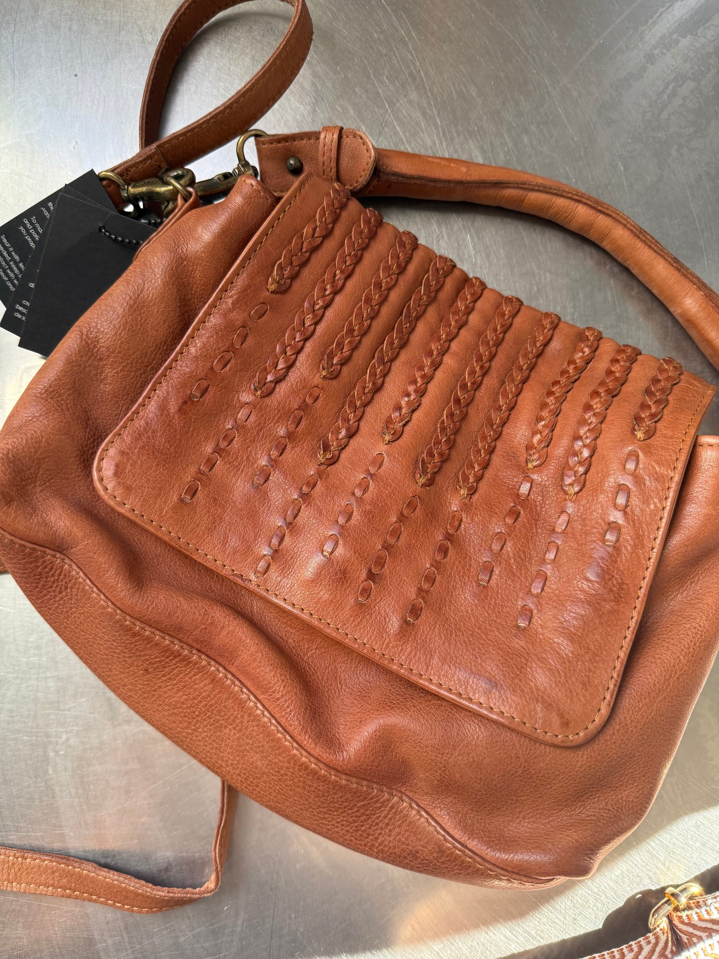 The Bergen Handwoven Leather Crossbody