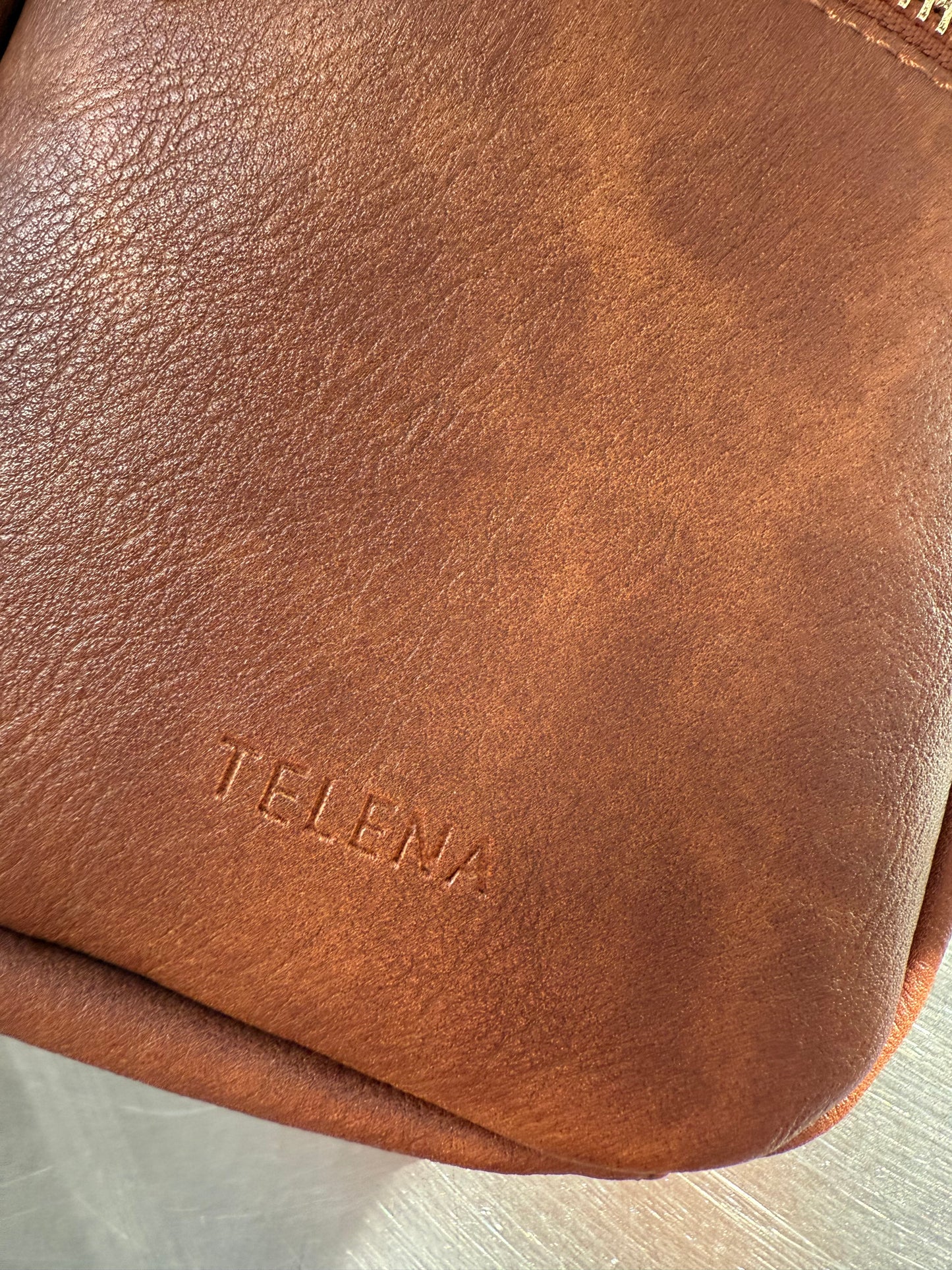 The Lennox Crossbody – Caramel Vegan Leather