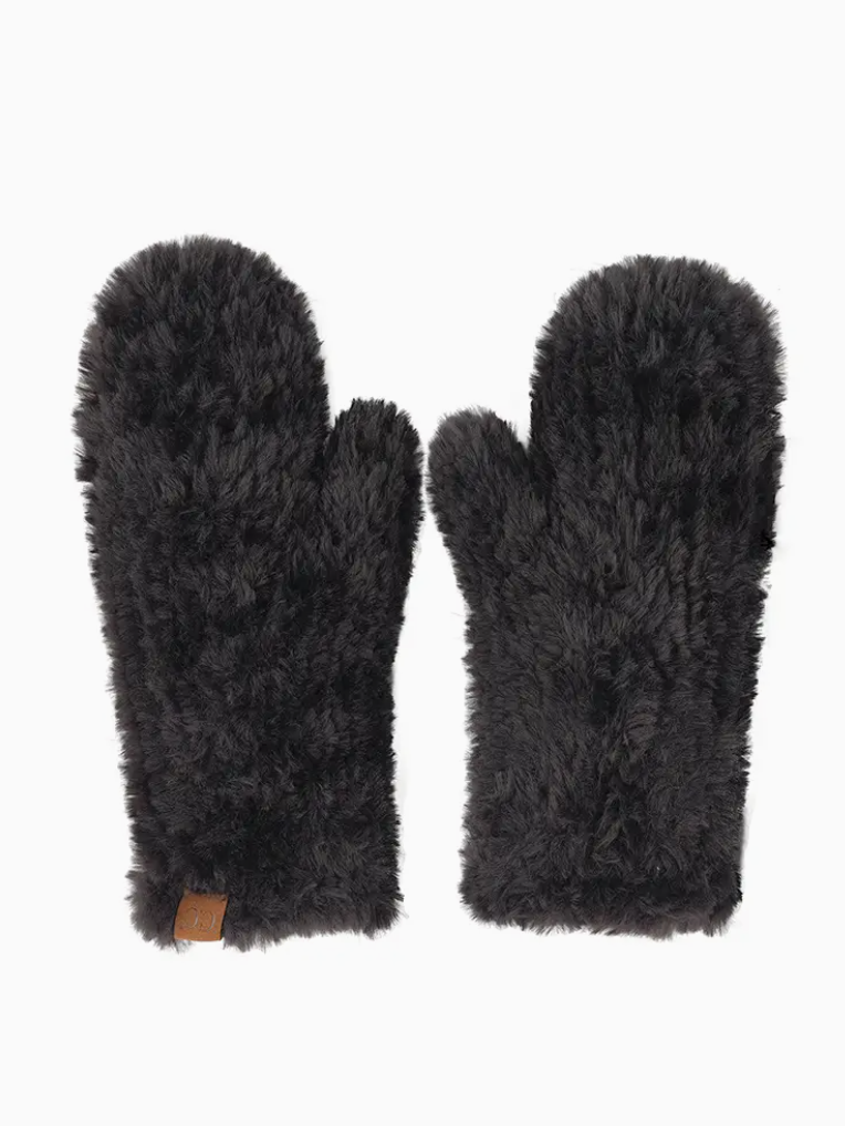 CC FAUX FUR MITTENS