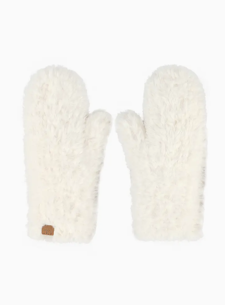 CC FAUX FUR MITTENS