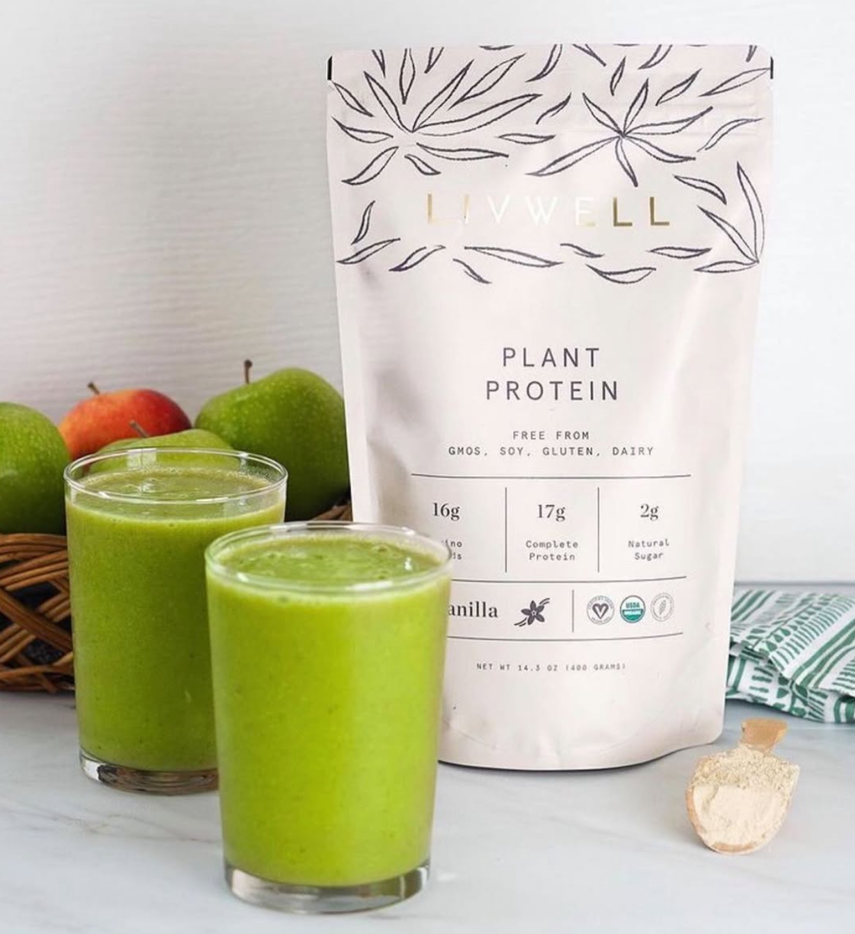 LivWell Vanilla Bean Protein Blend – Plant-Based Smooth + Clean