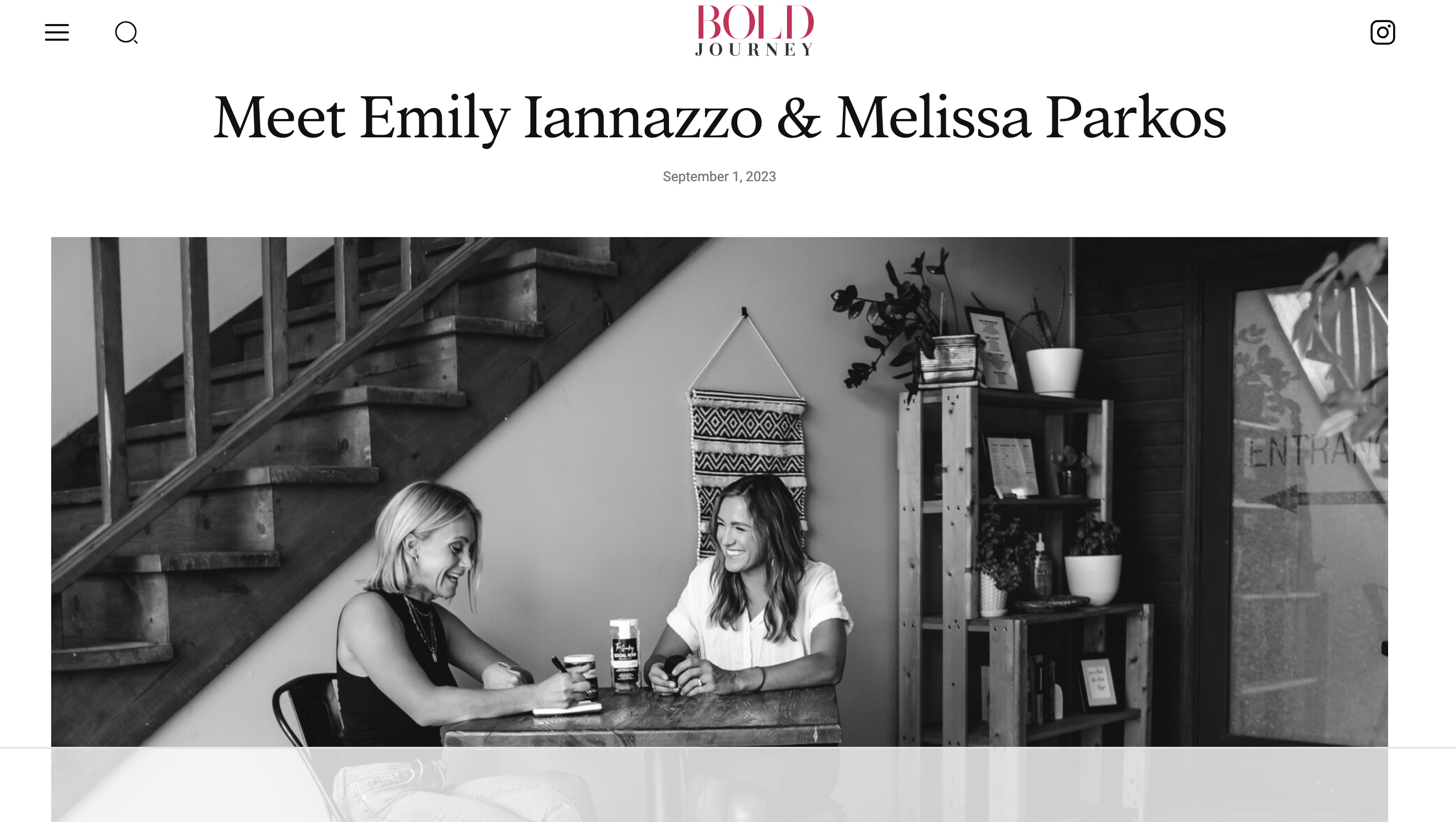 Bold Journey feature article introducing The Goodery founders Emily Iannazzo and Melissa Parkos in an interview about their business story